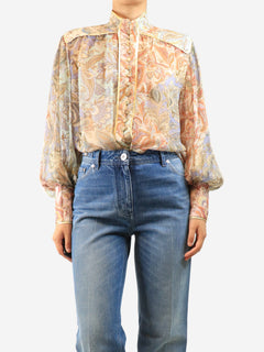 Multicolour sheer floral blouse - size UK 10 Tops Zimmermann 