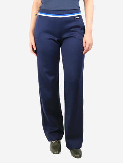Navy Lux fleece trousers - size UK 8