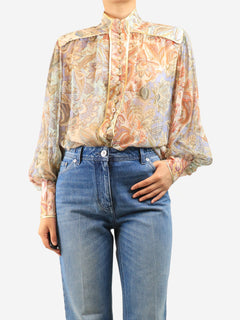 Multicolour sheer floral blouse - size UK 10 Tops Zimmermann 