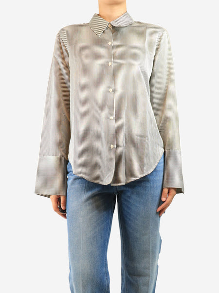 Black striped button-up shirt - size S product image