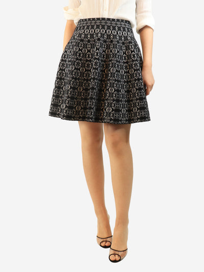 Black and white printed knit skater skirt - size UK 10 Skirts Alaia 