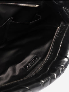 Black glazed leather pleated chain tote bag Shoulder bags Chanel 