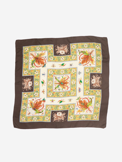 Green bugs floral silk scarf Scarves Gucci 