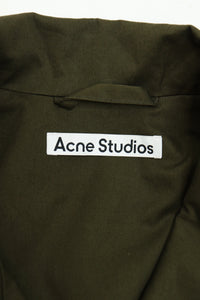 Acne Studios Khaki green cropped trench jacket - size UK 12