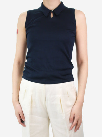 Blue sleeveless knit top - size M Tops Hermes 