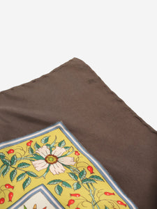 Gucci Green bugs floral silk scarf