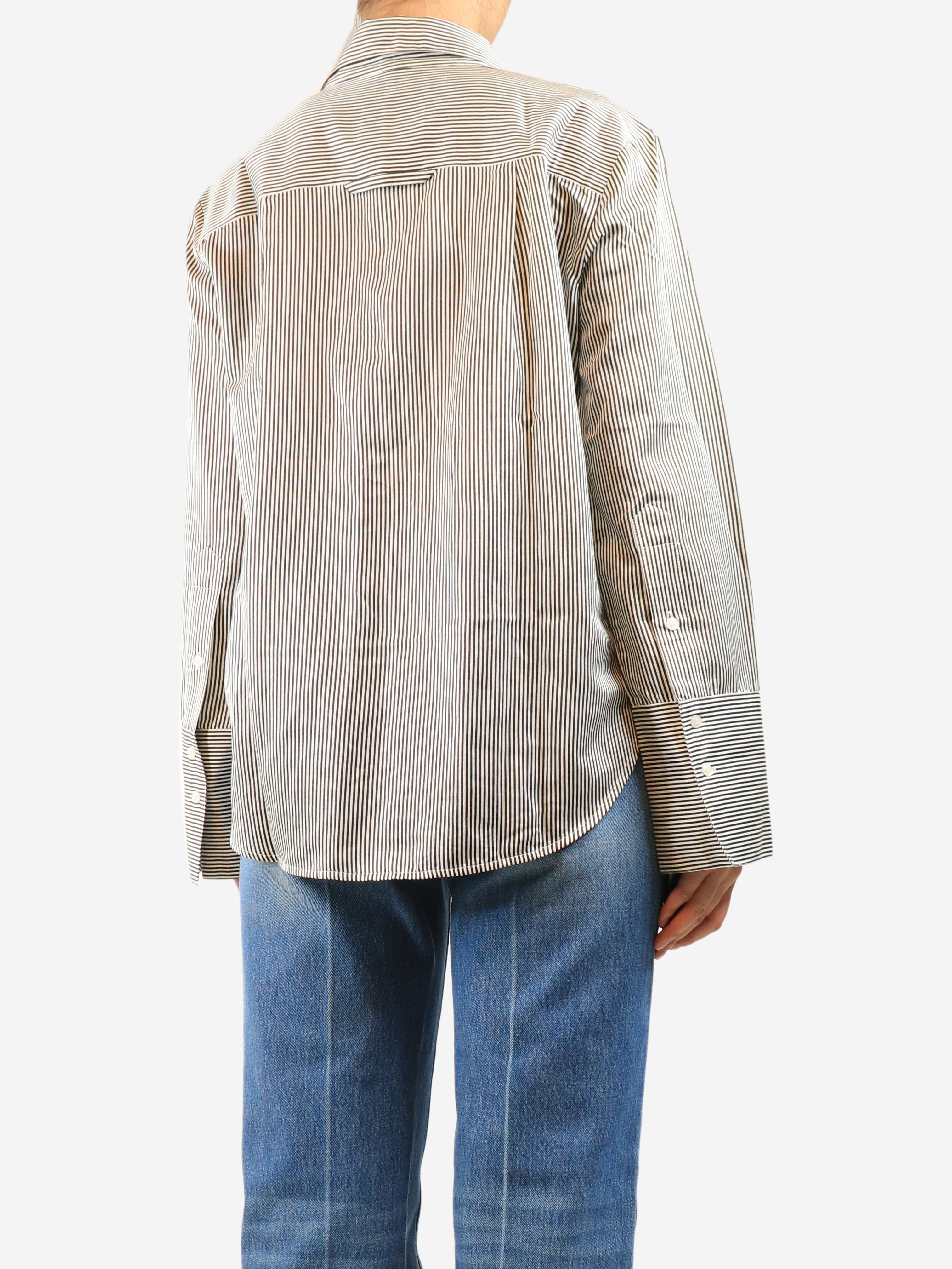 Black striped button-up shirt - size S