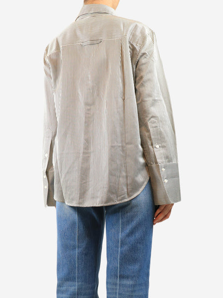 Black striped button-up shirt - size S alternate image