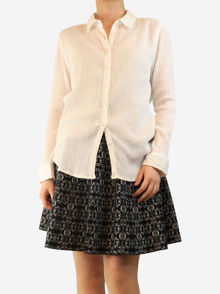 White cotton crinkled shirt - size S product image