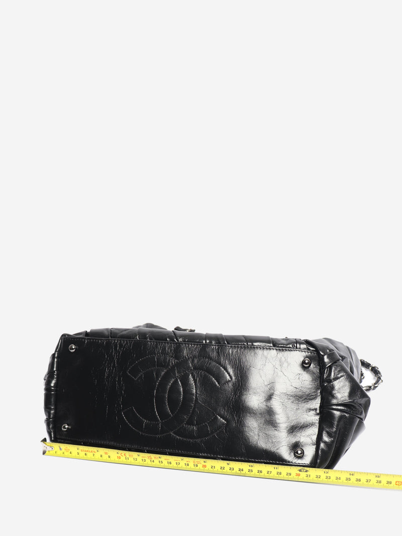 Black 2009 glazed calfskin Twisted tote bag Tote Bags Chanel 