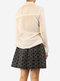 White cotton crinkled shirt - size S Tops Melissa Odabash 