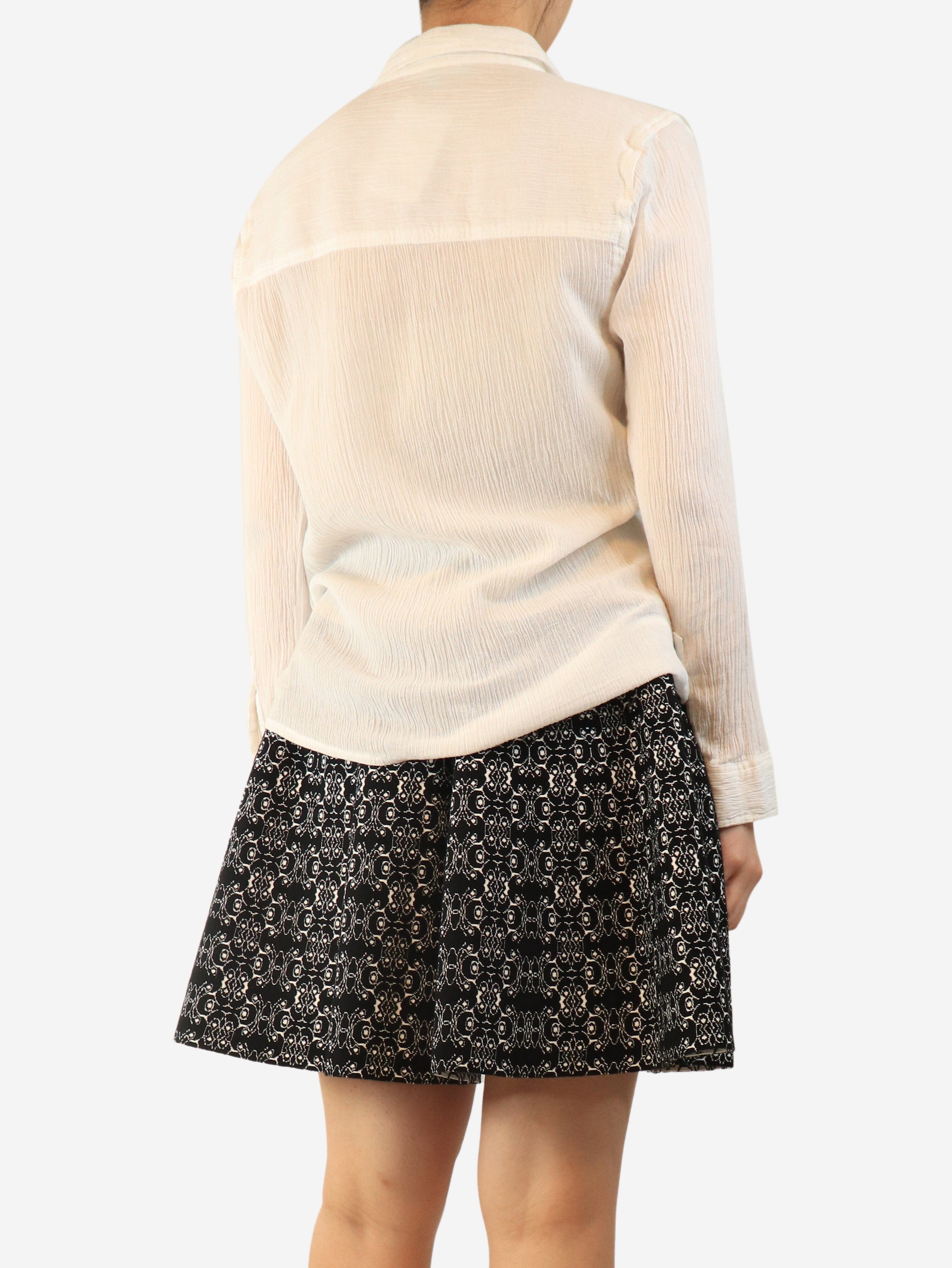 White cotton crinkled shirt - size S Tops Melissa Odabash 