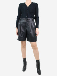 Red Valentino Black leather shorts - size IT 44