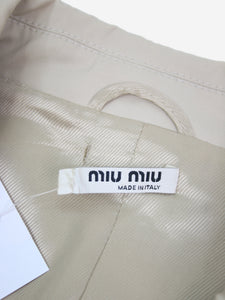 Miu Miu Cream button-up peplum jacket - size UK 12