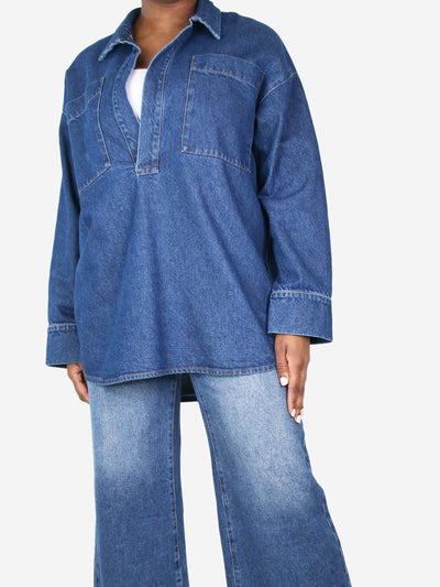 Blue open-front denim shirt - size UK 12 Coats & Jackets Tove 