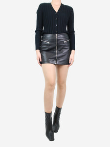 The Kooples Black leather zipped mini skirt - size M