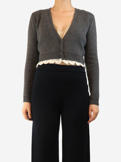 Grey cropped cashmere cardigan - size UK 8 Knitwear Magda Butrym 
