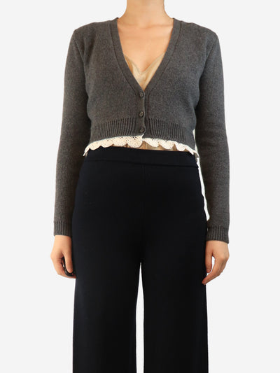 Grey cropped cashmere cardigan - size UK 8 Knitwear Magda Butrym 