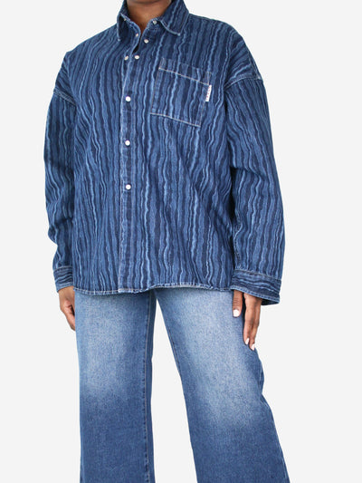 Blue striped denim shirt - size