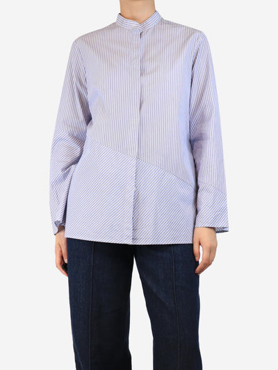 Blue striped mandarin collar shirt - size UK 12 Tops The Row 