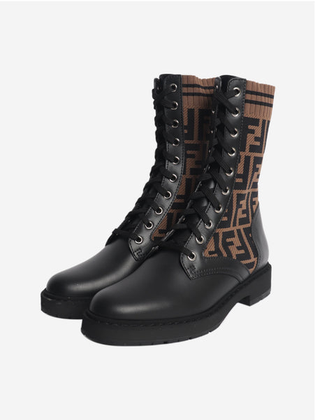 Black and brown Zucca printed boots - size EU 36.5 (UK 3.5) alternate image
