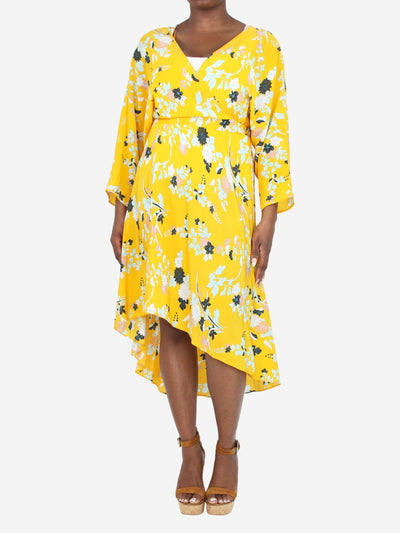 Yellow Eloise floral wrap midi dress - size L Dresses Diane Von Furstenberg 