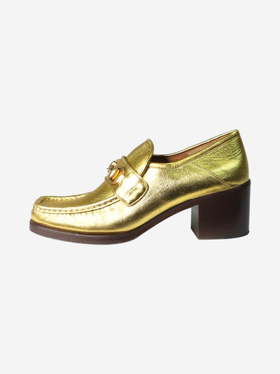 Gold heeled metallic loafers - size EU 38.5 Shoes Gucci 