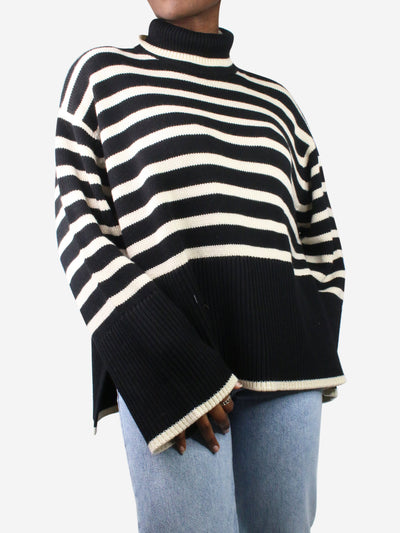 Black striped turtleneck jumper - size M Knitwear Toteme 