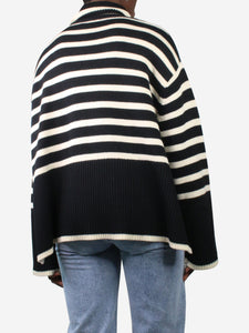 Toteme Black striped turtleneck jumper - size M
