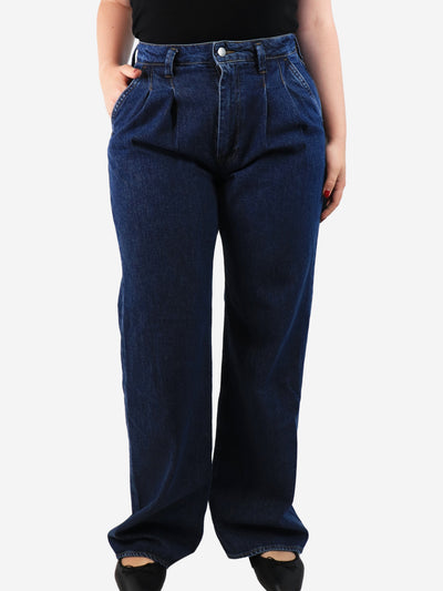 Blue pleated wide-leg jeans - size UK 12 Trousers Anine Bing 