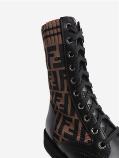 Black and brown Zucca printed boots - size EU 36.5 (UK 3.5)