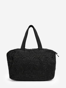 Tamasha black embroidered nylon top handle bag