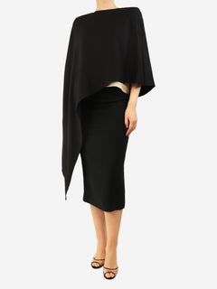 Black asymmetric blouse - size L Tops Erika Cavallini 