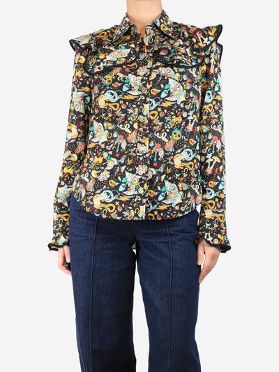 Black party print blouse - size S Tops Zadig & Voltaire 