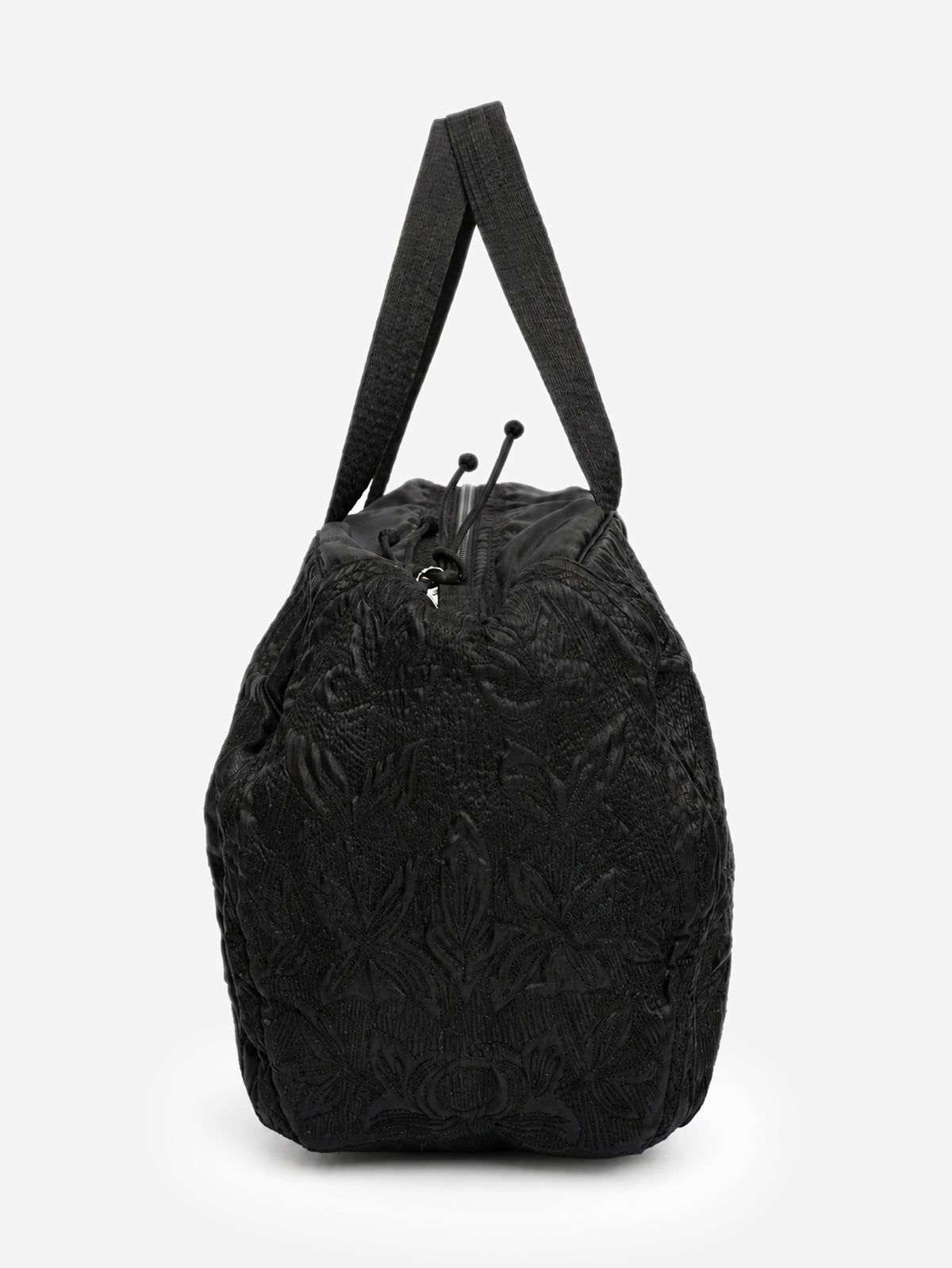 Tamasha black embroidered nylon top handle bag - view 3