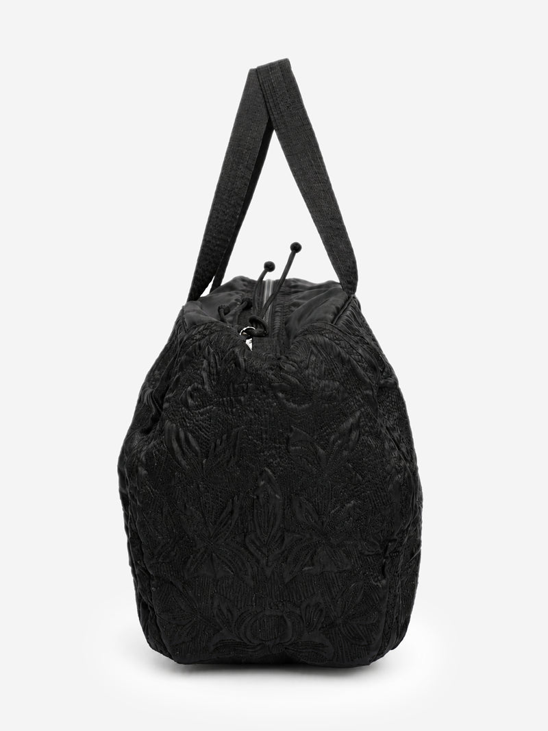 Tamasha black embroidered nylon top handle bag - view 3