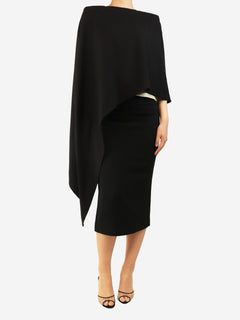 Black asymmetric blouse - size L Tops Erika Cavallini 