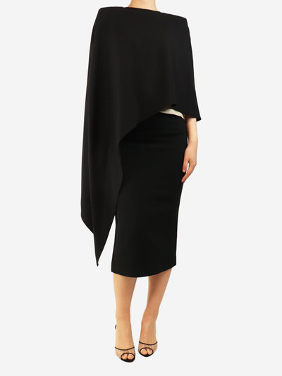 Black asymmetric blouse - size L Tops Erika Cavallini 