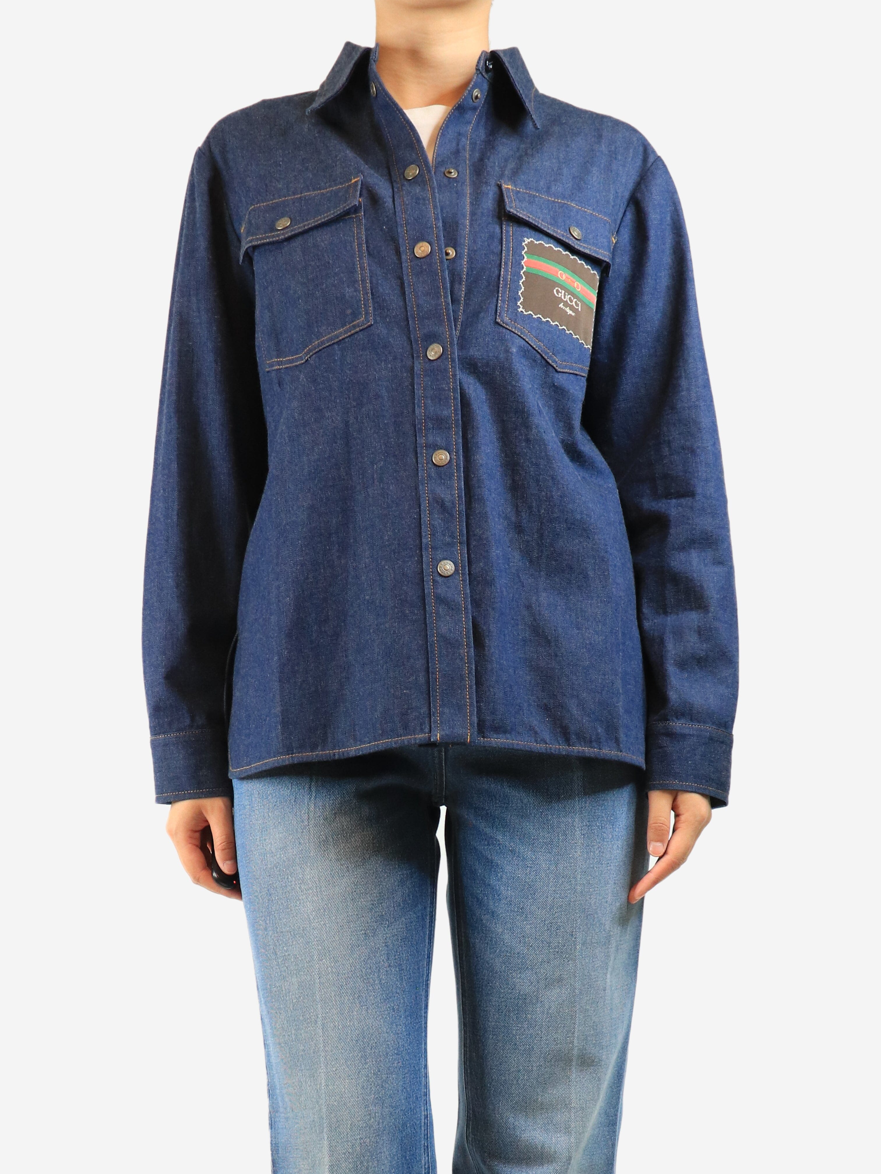 Blue denim shirt - size UK 14 Tops Gucci 