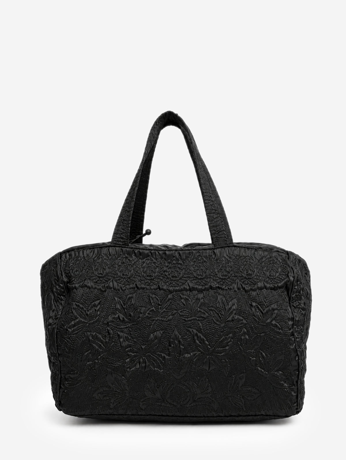 Tamasha black embroidered nylon top handle bag - view 4
