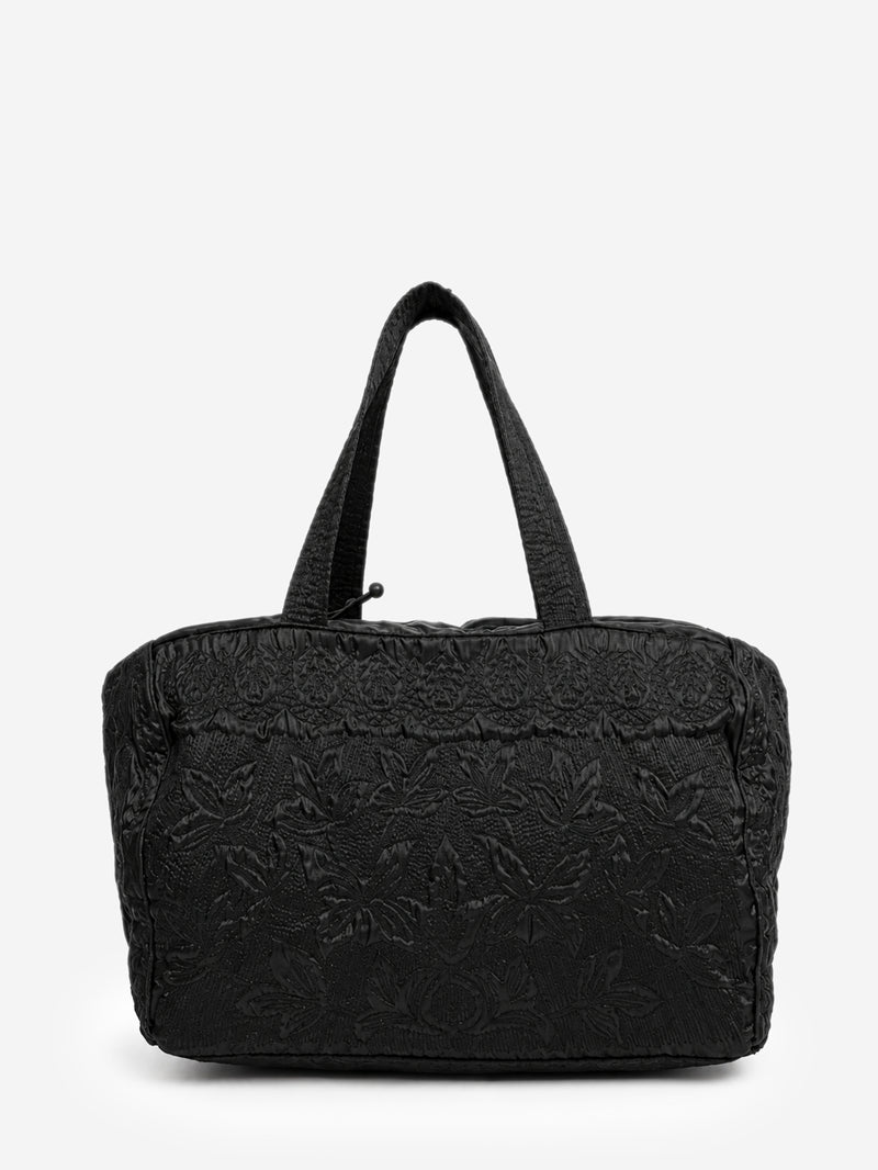 Tamasha black embroidered nylon top handle bag - view 4