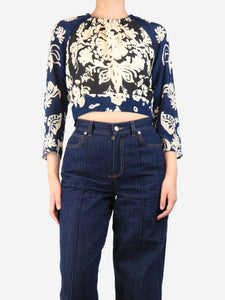 Red Valentino Multicolour printed halterneck crop-top - size S