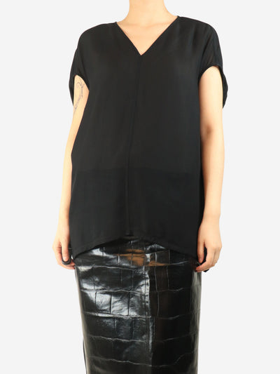 Black mesh v-neck top - size UK 10 Tops Rick Owens 