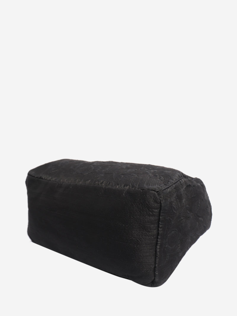 Tamasha black embroidered nylon top handle bag - view 5