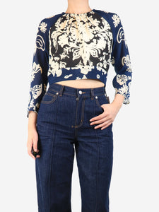 Red Valentino Multicolour printed halterneck crop-top - size S