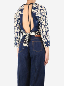 Red Valentino Multicolour printed halterneck crop-top - size S