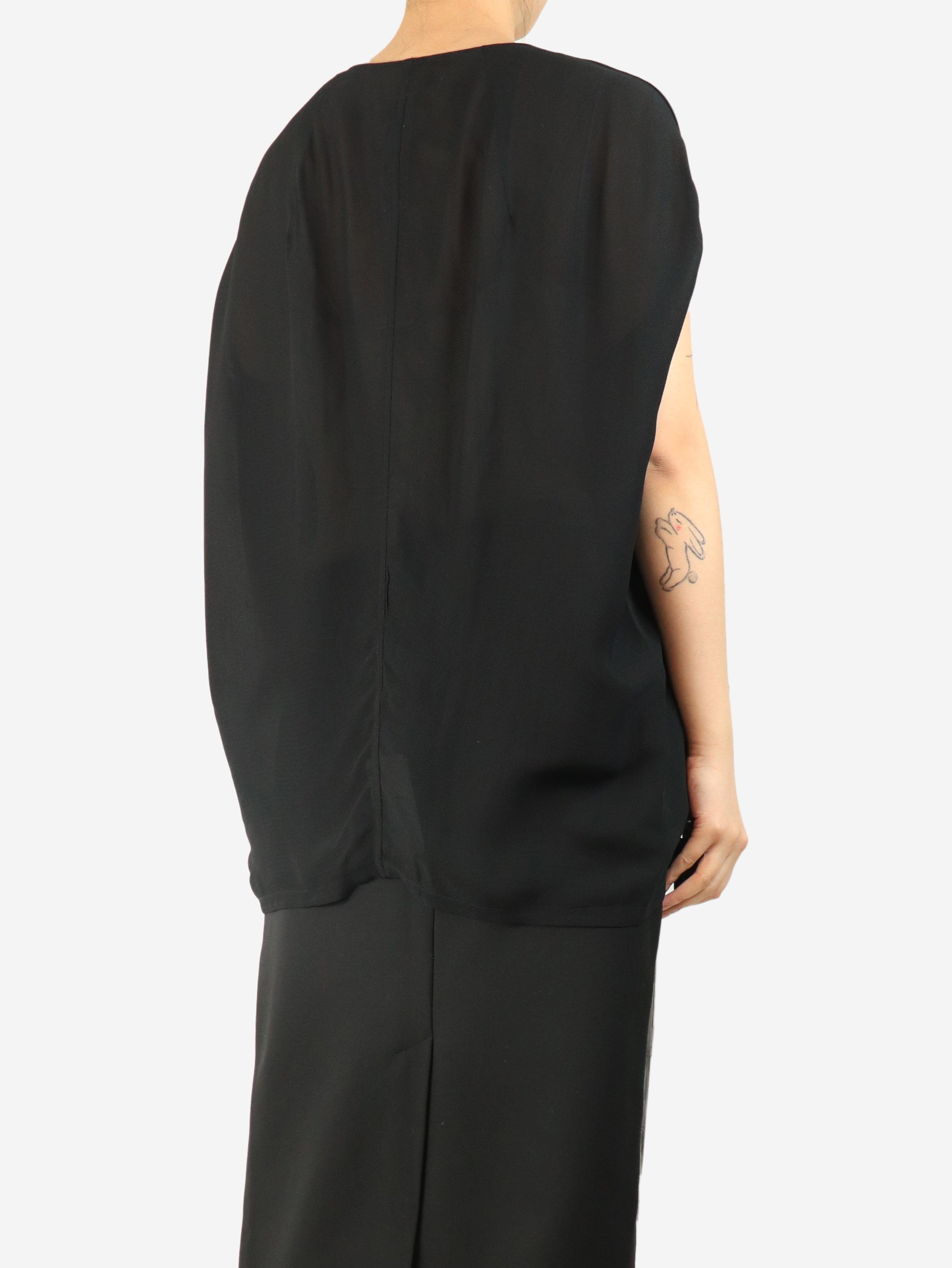 Black mesh v-neck top - size UK 10 Tops Rick Owens 