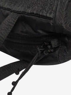 Tamasha black embroidered nylon top handle bag - view 7