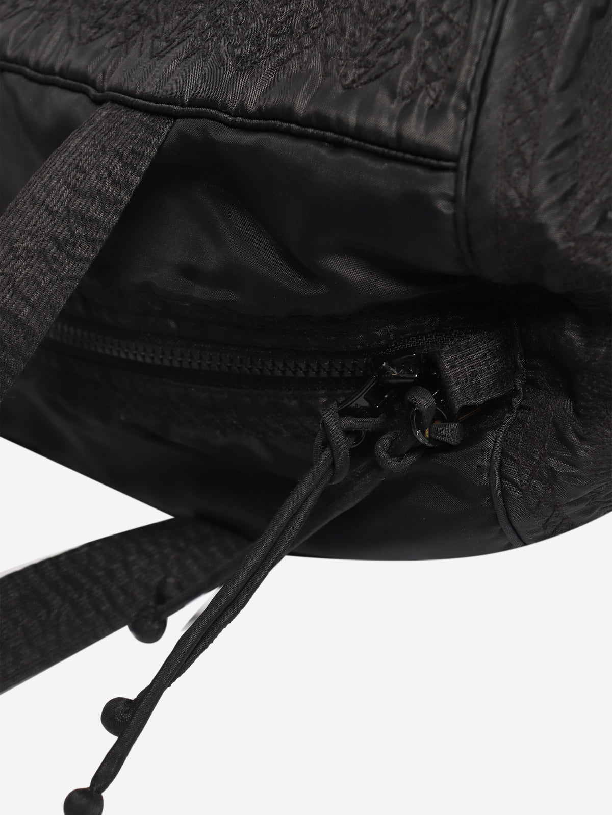 Tamasha black embroidered nylon top handle bag - view 7