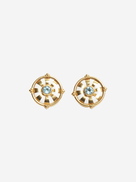 Gold vintage bejewelled stud earrings product image